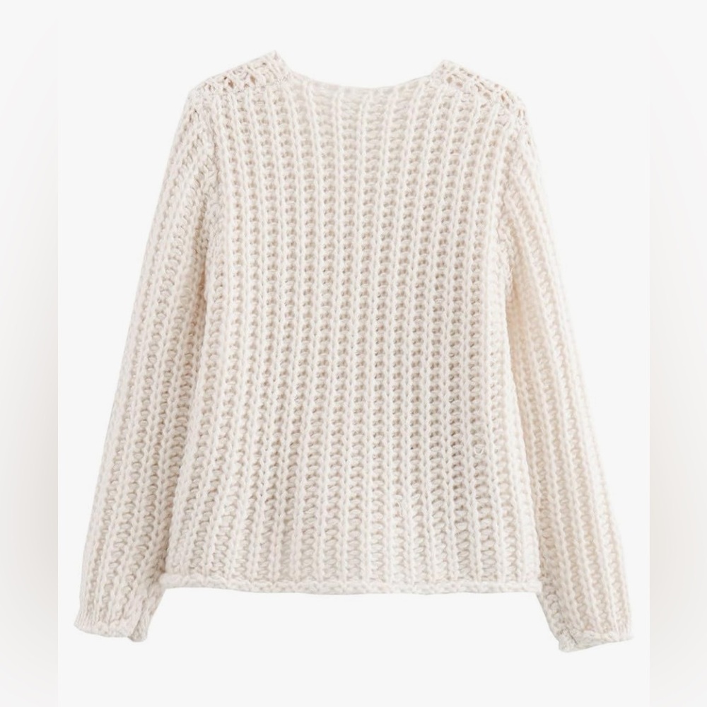 New Chunky Knit Cardigan Sweaters Long Sleeve Open Front Button Kitted Fall - Picture 12 of 16